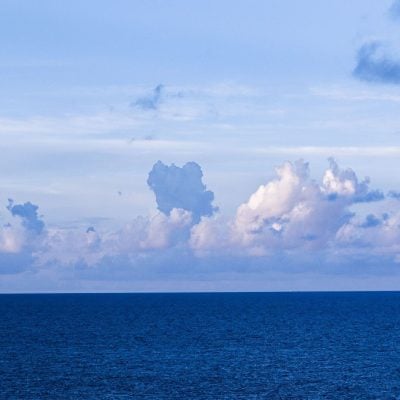ocean and sky with clouds