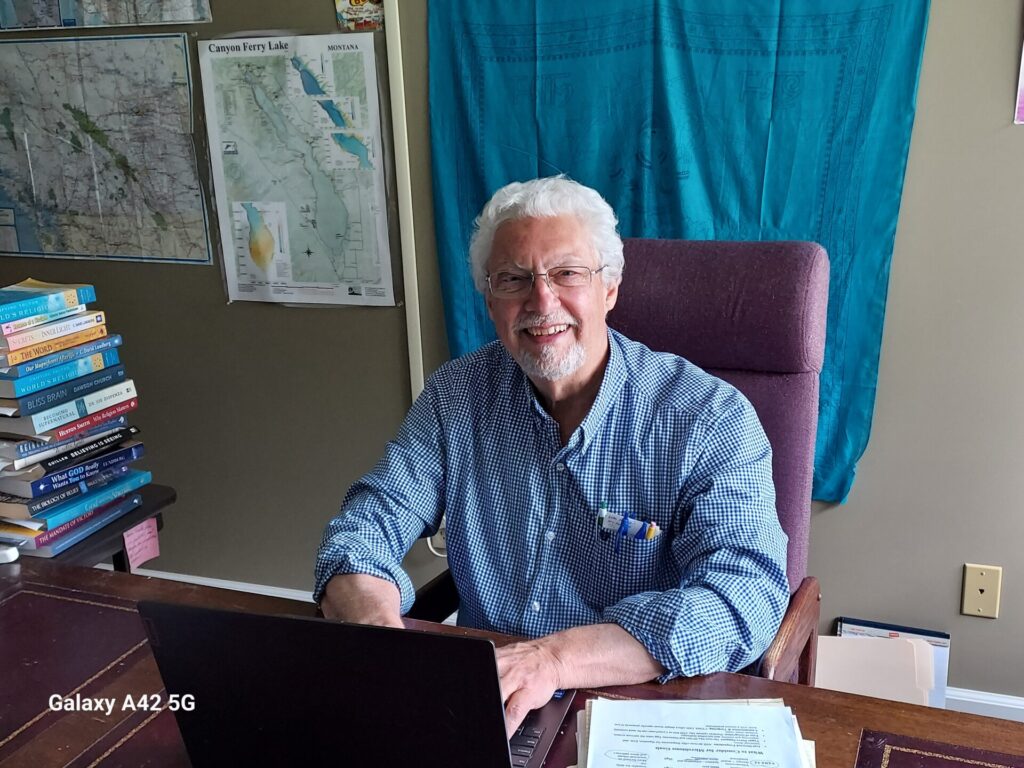 David Lundberg at his desk.